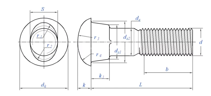 Clip bolt with BSW thread Clip bolt with BSW thread